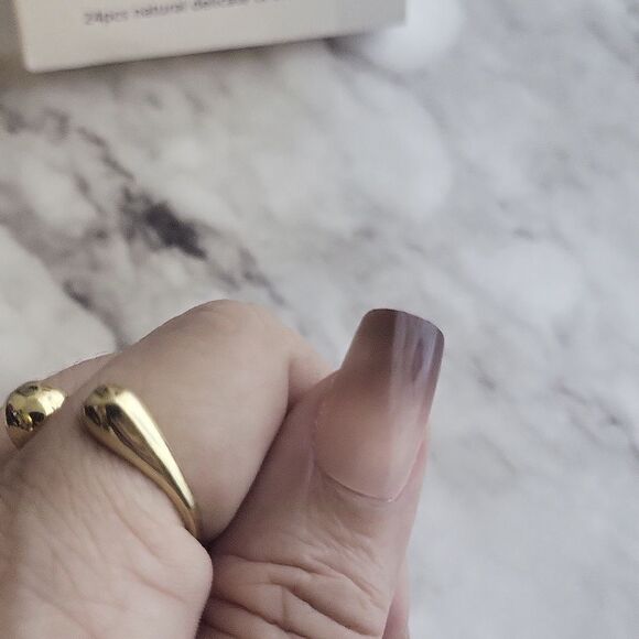 24pcs Square Press On Nails Medium White, Brown or Silver French Fake Nails - Picture 14 of 17